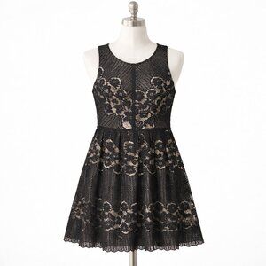 Free People Rocco Black Lace Cutout Dress – Size 4